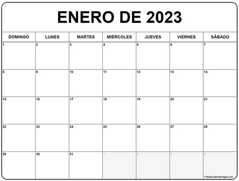 Mes De Enero 2023 Calendario enero 2023 en Word, Excel y PDF - Calendarpedia